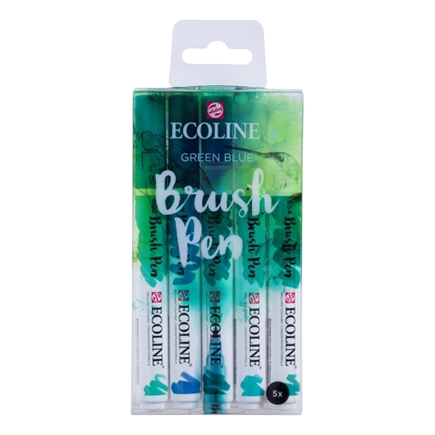 Picture of Ecoline Brushpen Set 5pc -Green Blue