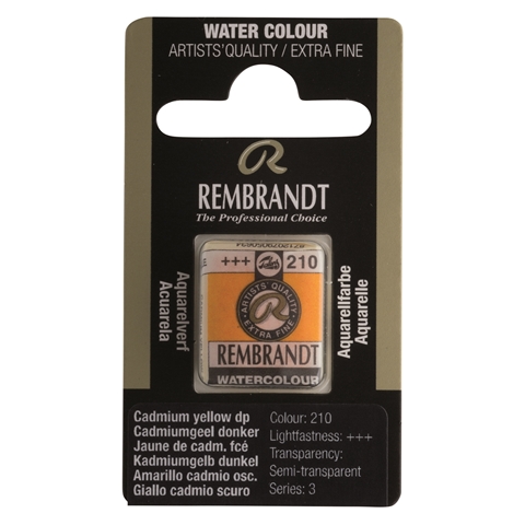 Picture of Rembrandt Watercolour Half Pan - 210 - Cadmium Yellow Deep S3