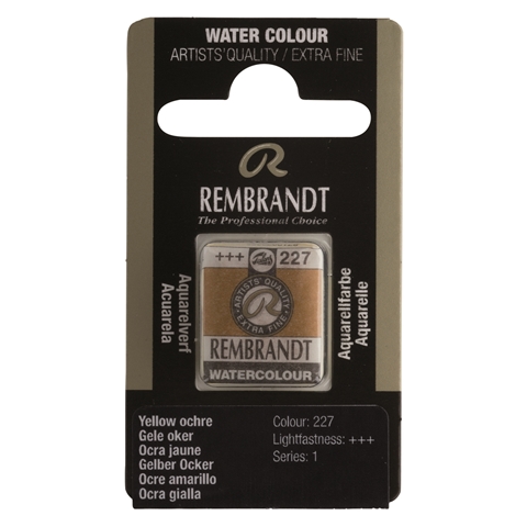 Picture of Rembrandt Watercolour Half Pan - 227 - Yellow Ochre S1
