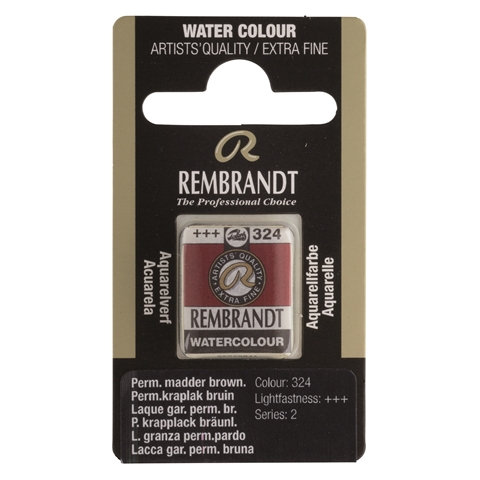 Picture of Rembrandt Watercolour Half Pan - 324 - Perm. Madder Brown S2