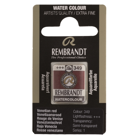 Picture of Rembrandt Watercolour Half Pan - 349 - Venetian Red  S1