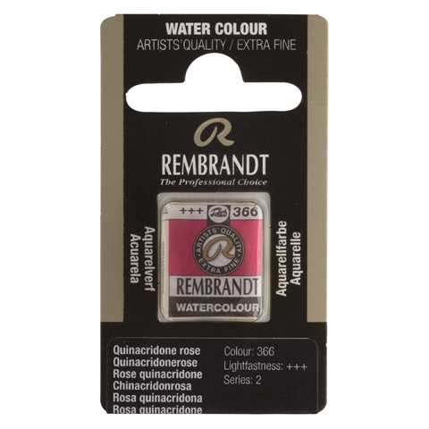 Picture of Rembrandt Watercolour Half Pan - 366 - Quinacridone Rose  S2
