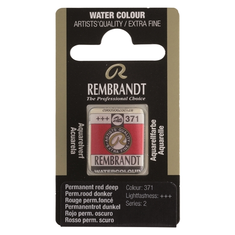 Picture of Rembrandt Watercolour Half Pan - 371 - Pernament Red Deep S2