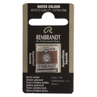 Picture of Rembrandt Watercolour Half Pan - 409 - Burnt Umber  S1