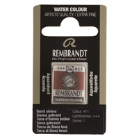 Picture of Rembrandt Watercolour Half Pan - 411 - Burnt Sienna  S1