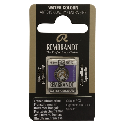 Picture of Rembrandt Watercolour Half Pan - 503 - French Ultramarine    S2