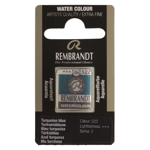 Picture of Rembrandt Watercolour Half Pan - 522 - Turquoise Blue  S2