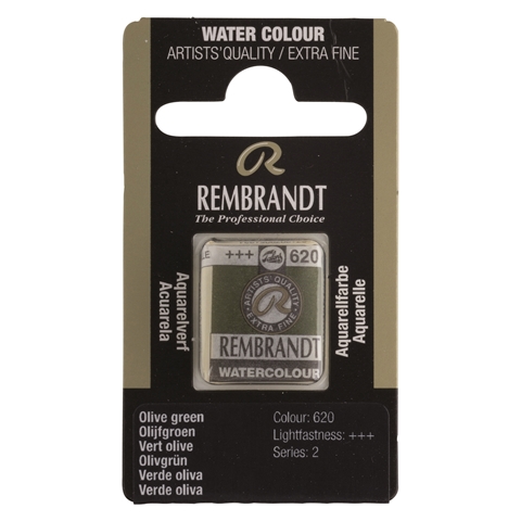 Picture of Rembrandt Watercolour Half Pan - 620 - Olive Green  S2