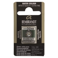 Picture of Rembrandt Watercolour Half Pan - 668 - Chromium Oxide Green  S2